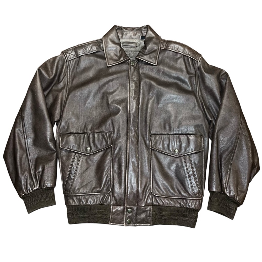 VINTAGE ROUNDTREE & YORKE Leather Jacket  Flight Bomber Jacket Men’s M